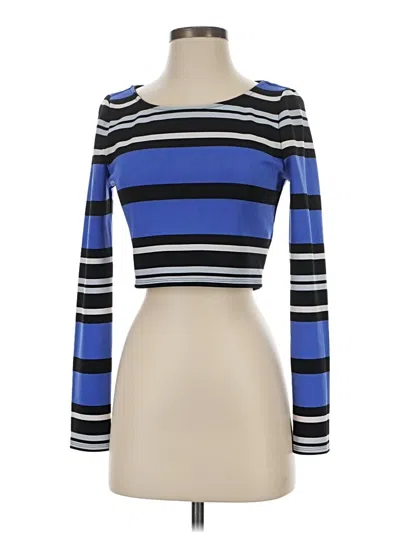 Pre-owned Express Long Sleeve Top Blue Boatneck Tops