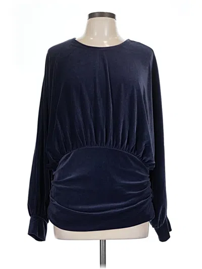 Pre-owned Express Long Sleeve Top Blue Boatneck Tops