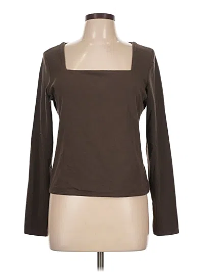 Pre-owned Express Long Sleeve Top Brown Square Neckline Tops