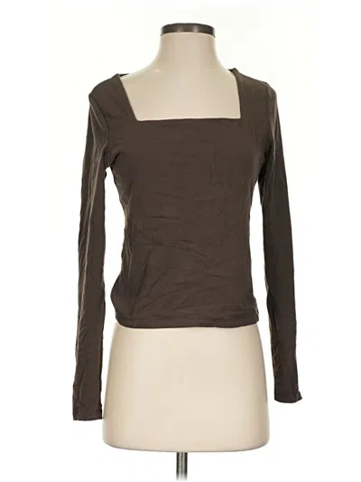 Pre-owned Express Long Sleeve Top Brown Square Neckline Tops