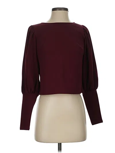 Pre-owned Express Long Sleeve Top Burgundy Boatneck Tops