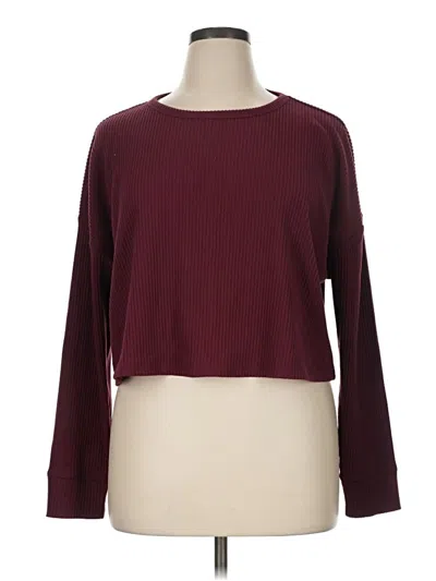 Pre-owned Express Long Sleeve Top Burgundy Boatneck Tops