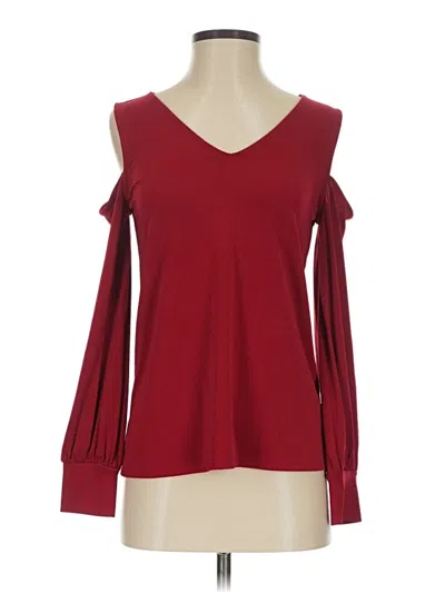Pre-owned Express Long Sleeve Top Burgundy Cold Shoulder Neckline Tops