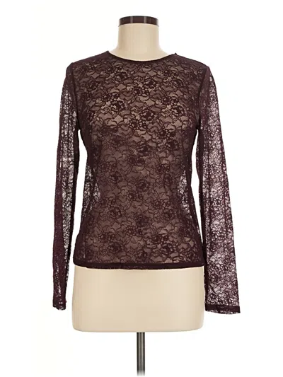 Pre-owned Express Long Sleeve Top Burgundy Crew Neck Tops