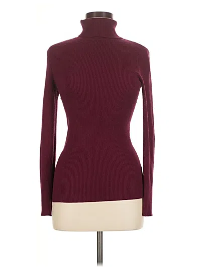 Pre-owned Express Long Sleeve Top Burgundy Turtleneck Tops