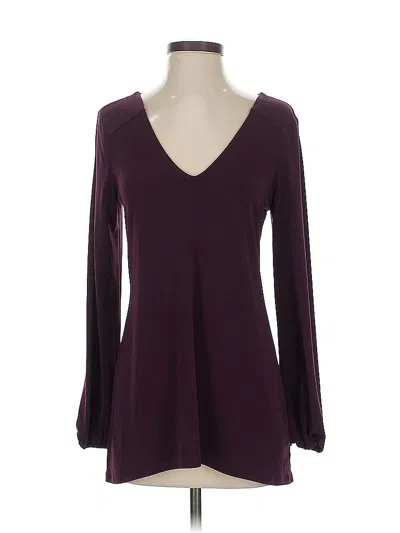 Pre-owned Express Long Sleeve Top Burgundy V Neck Tops