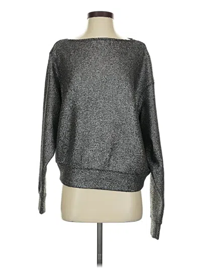 Pre-owned Express Long Sleeve Top Gray Boatneck Tops