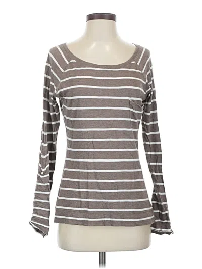 Pre-owned Express Long Sleeve Top Gray Boatneck Tops
