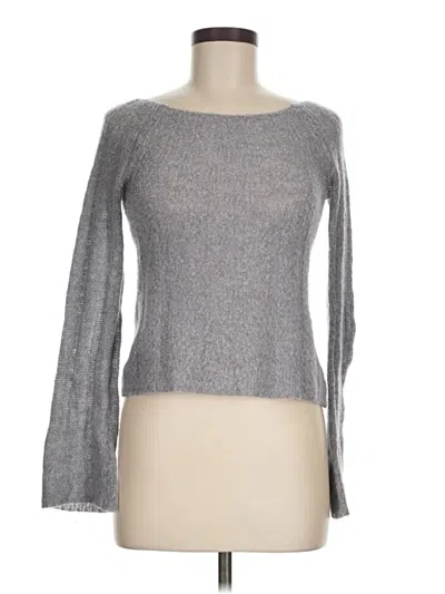 Pre-owned Express Long Sleeve Top Gray Boatneck Tops