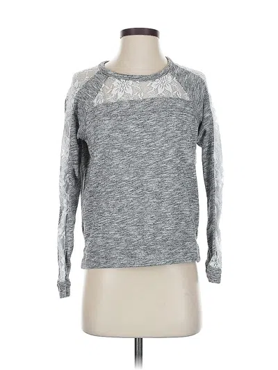 Pre-owned Express Long Sleeve Top Gray Crew Neck Tops
