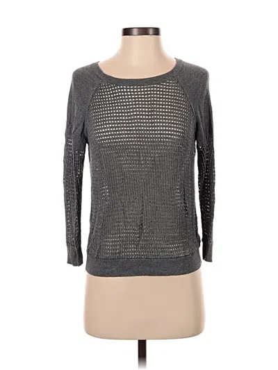 Pre-owned Express Long Sleeve Top Gray Crew Neck Tops