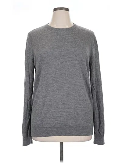 Pre-owned Express Long Sleeve Top Gray Crew Neck Tops