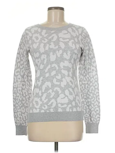 Pre-owned Express Long Sleeve Top Gray Crew Neck Tops