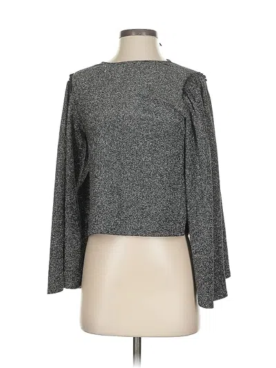 Pre-owned Express Long Sleeve Top Gray Mock Neckline Tops