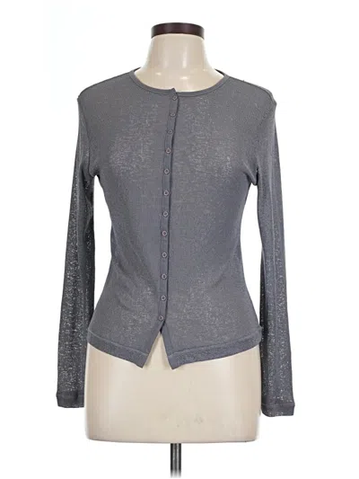 Pre-owned Express Long Sleeve Top Gray Mock Neckline Tops