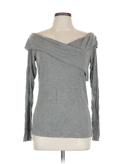 Pre-owned Express Long Sleeve Top Gray One Shoulder Neckline Tops
