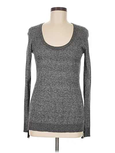 Pre-owned Express Long Sleeve Top Gray Scoop Neck Tops