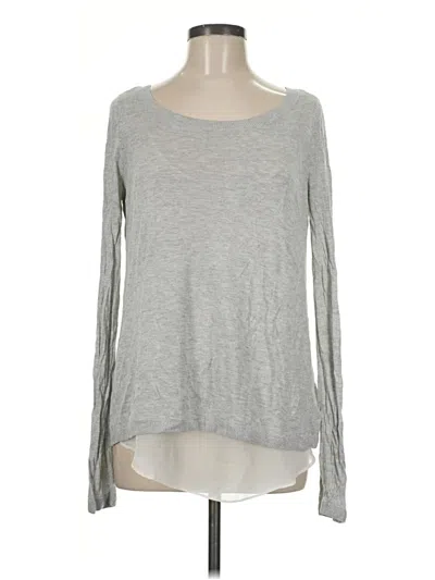 Pre-owned Express Long Sleeve Top Gray Scoop Neck Tops