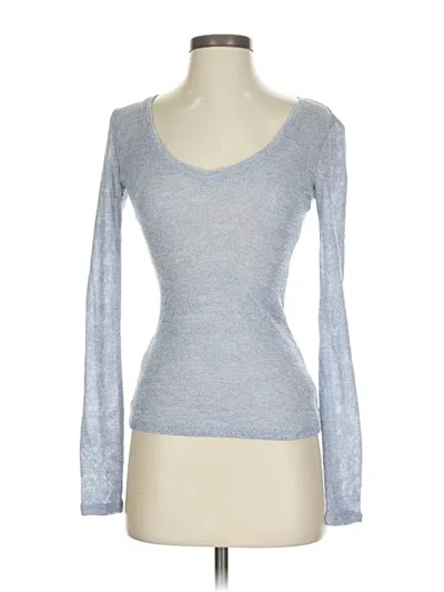 Pre-owned Express Long Sleeve Top Gray Sweetheart Neckline Tops