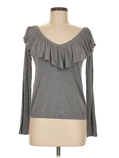 Pre-owned Express Long Sleeve Top Gray Sweetheart Neckline Tops
