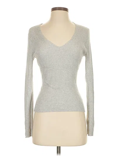 Pre-owned Express Long Sleeve Top Gray V Neck Tops
