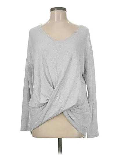 Pre-owned Express Long Sleeve Top Gray V-neck Tops