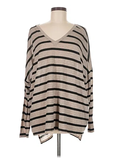 Pre-owned Express Long Sleeve Top Gray V-neck Tops