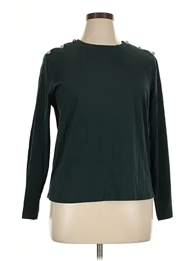 Pre-owned Express Long Sleeve Top Green Boatneck Tops