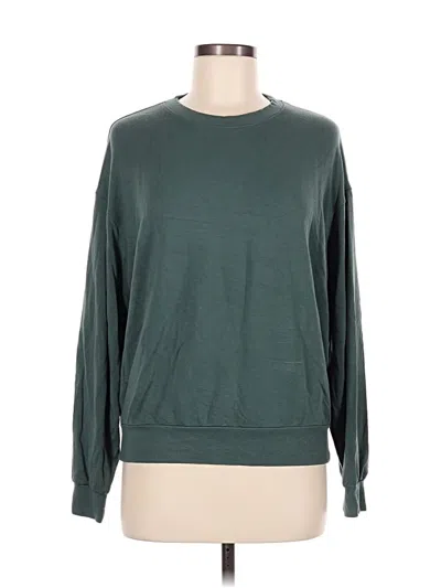 Pre-owned Express Long Sleeve Top Green Crew Neck Tops