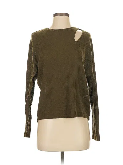 Pre-owned Express Long Sleeve Top Green Keyhole Neckline Tops