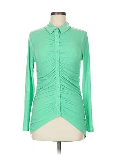 Pre-owned Express Long Sleeve Top Green Mock Neckline Tops