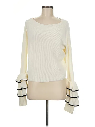 Pre-owned Express Long Sleeve Top Ivory Boatneck Tops