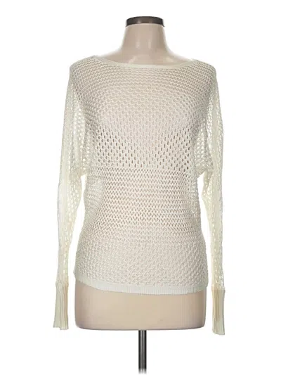 Pre-owned Express Long Sleeve Top Ivory Boatneck Tops In White