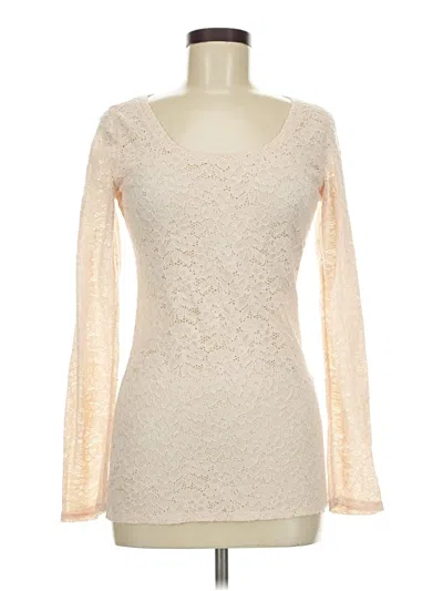 Pre-owned Express Long Sleeve Top Ivory Sweetheart Neckline Tops