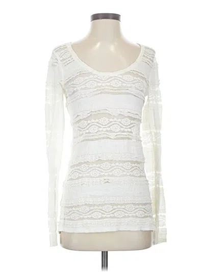 Pre-owned Express Long Sleeve Top Ivory Sweetheart Neckline Tops