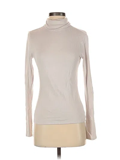 Pre-owned Express Long Sleeve Top Ivory Turtleneck Tops In White
