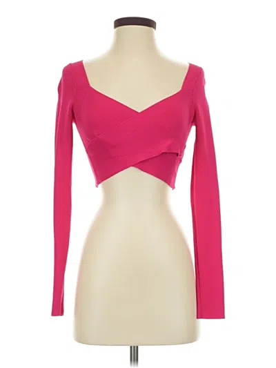 Pre-owned Express Long Sleeve Top Pink Sweetheart Neckline Tops