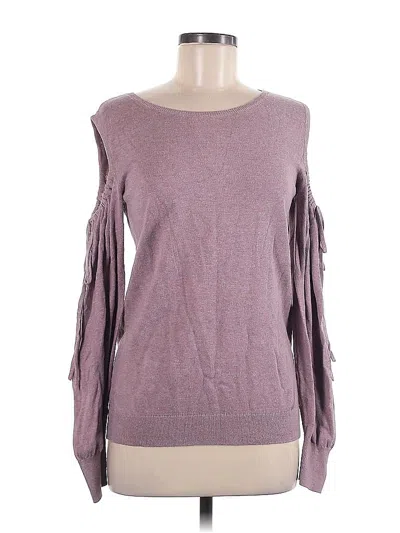 Pre-owned Express Long Sleeve Top Purple Cold Shoulder Neckline Tops