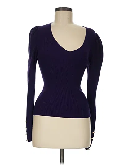 Pre-owned Express Long Sleeve Top Purple Sweetheart Neckline Tops