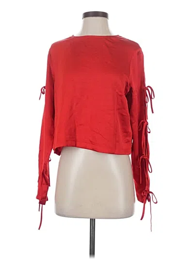 Express Long Sleeve Top Red Boatneck Tops