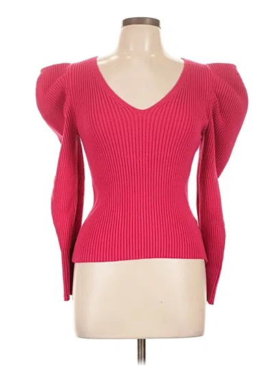 Pre-owned Express Long Sleeve Top Red Sweetheart Neckline Tops
