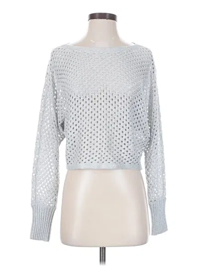 Express Long Sleeve Top Silver Boatneck Tops In Blue