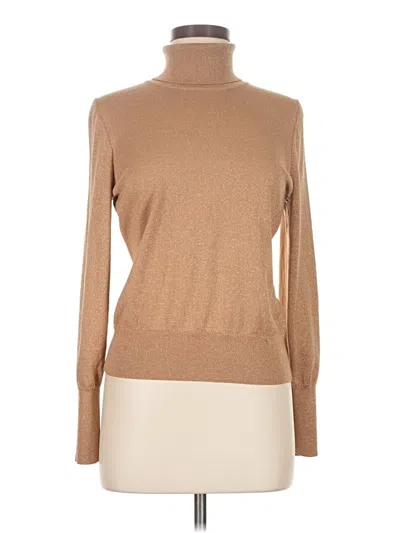 Pre-owned Express Long Sleeve Top Tan Turtleneck Tops In Brown