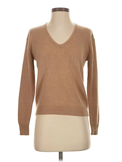 Pre-owned Express Long Sleeve Top Tan V-neck Tops