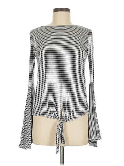 Pre-owned Express Long Sleeve Top White Keyhole Neckline Tops
