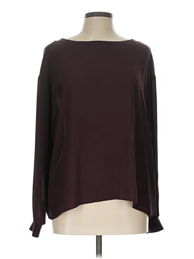 Pre-owned Express Long Sleeve T-shirt In Burgundy
