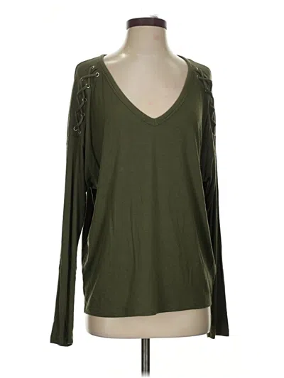 Pre-owned Express Long Sleeve T-shirt In Green