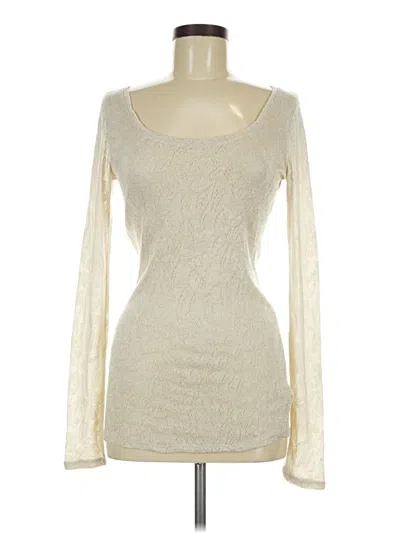 Pre-owned Express Long Sleeve T-shirt In Ivory