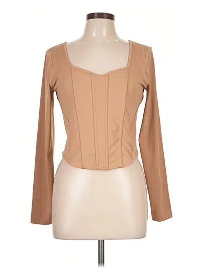 Pre-owned Express Long Sleeve T-shirt In Tan
