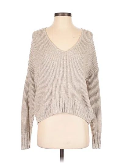 Pre-owned Express Long Sleeve T-shirt In Tan